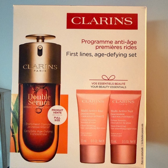 Clarins Other - Clarins Double Serum Age-Defying 3 piece Set